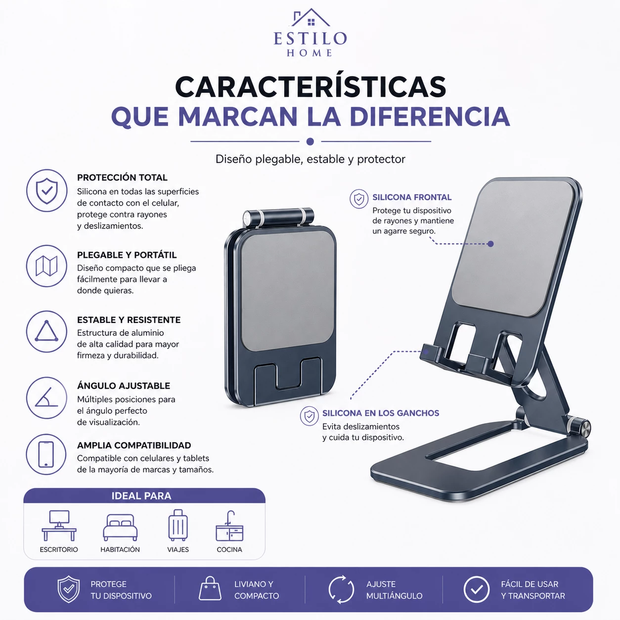 soporte para celular portatil caracteristicas