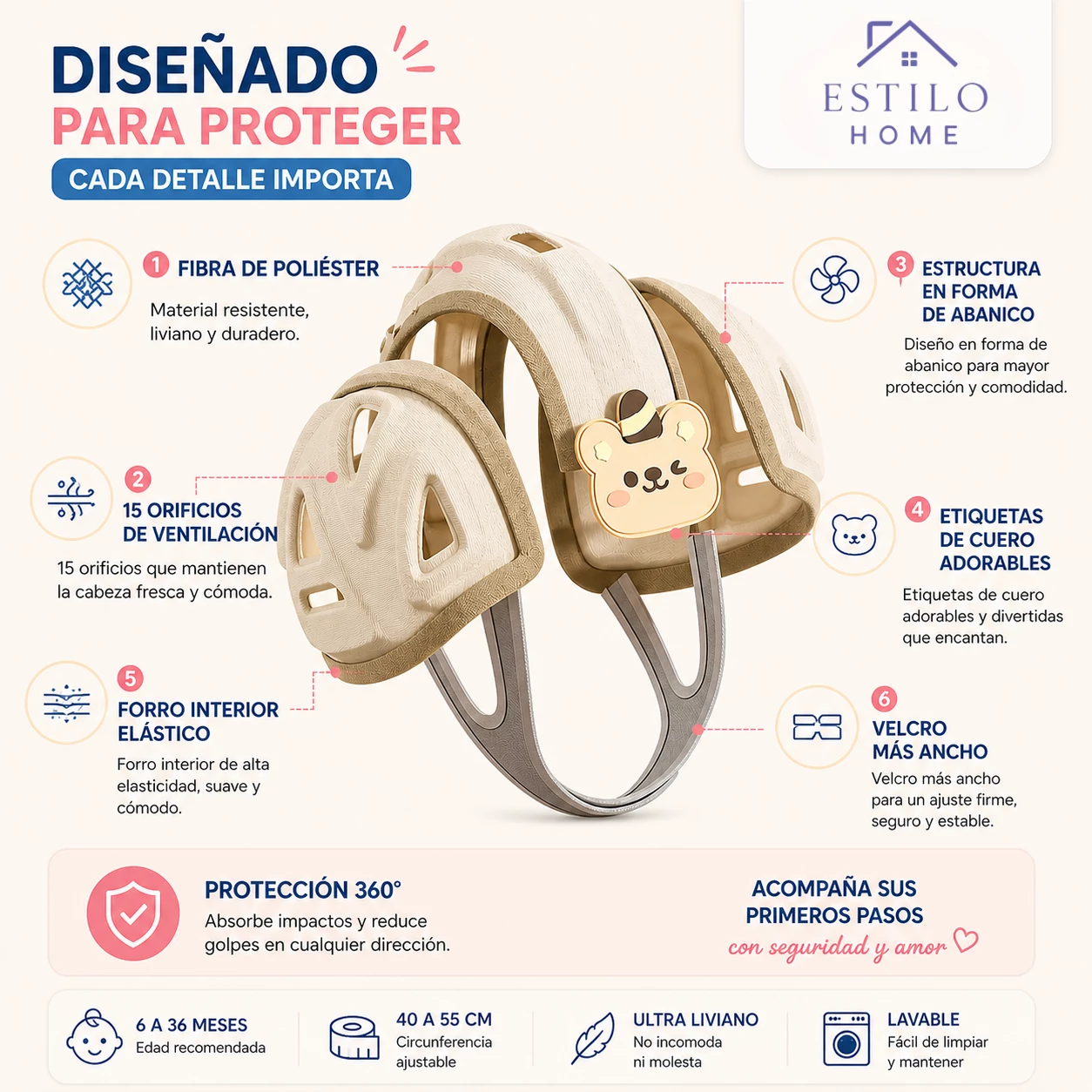 casco para bebe diseño