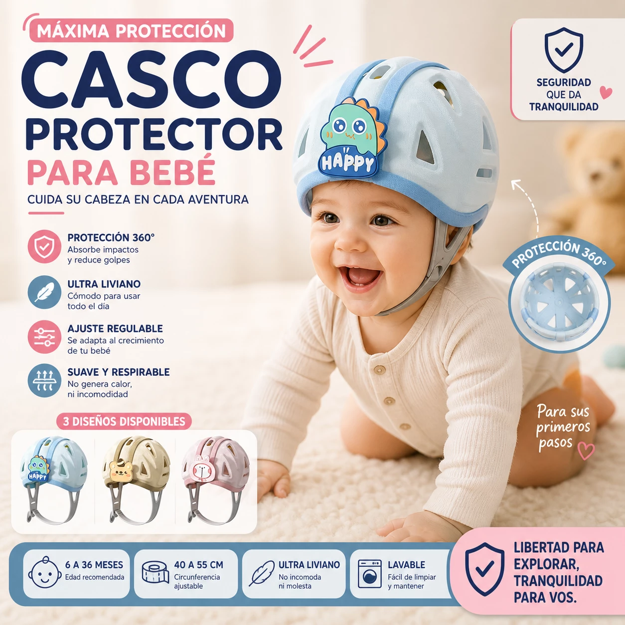 casco antigolpes para bebé